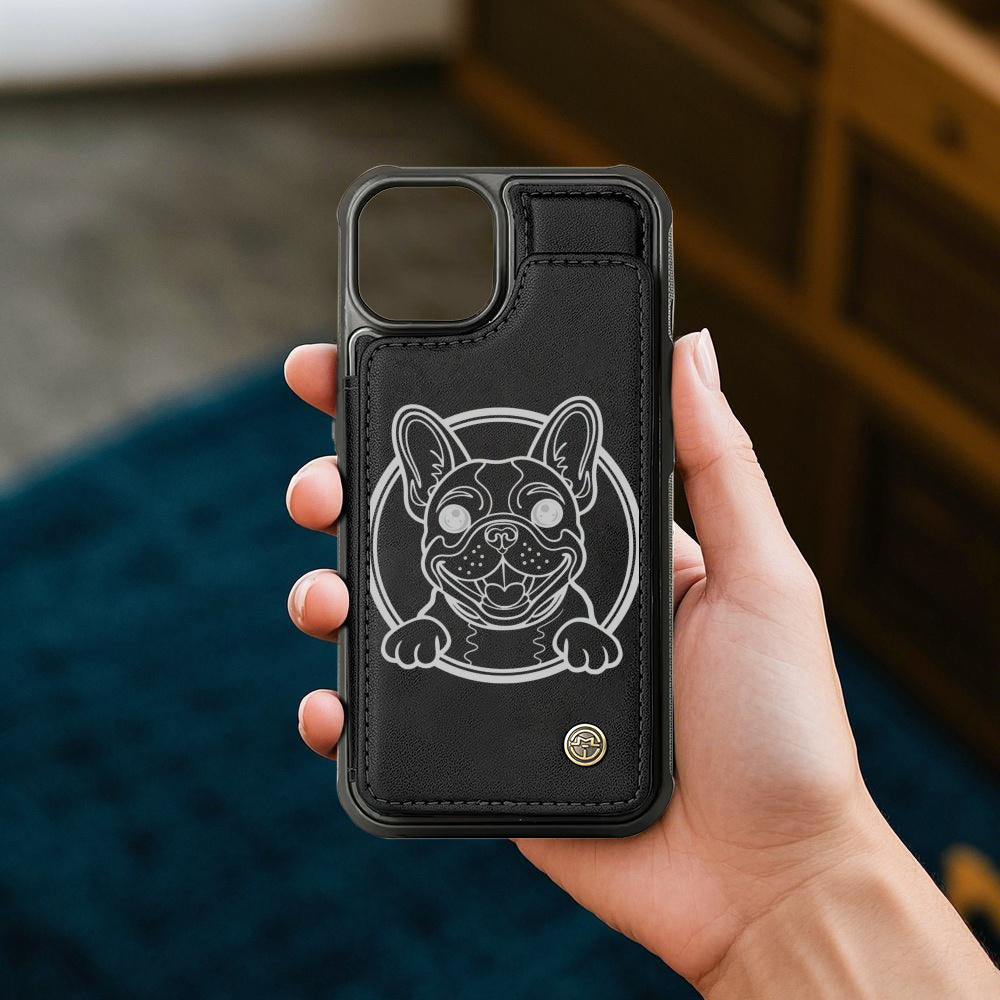 French Bulldog Leo Leather Wallet Case For For Iphone & Samsung Durable Dog Item
