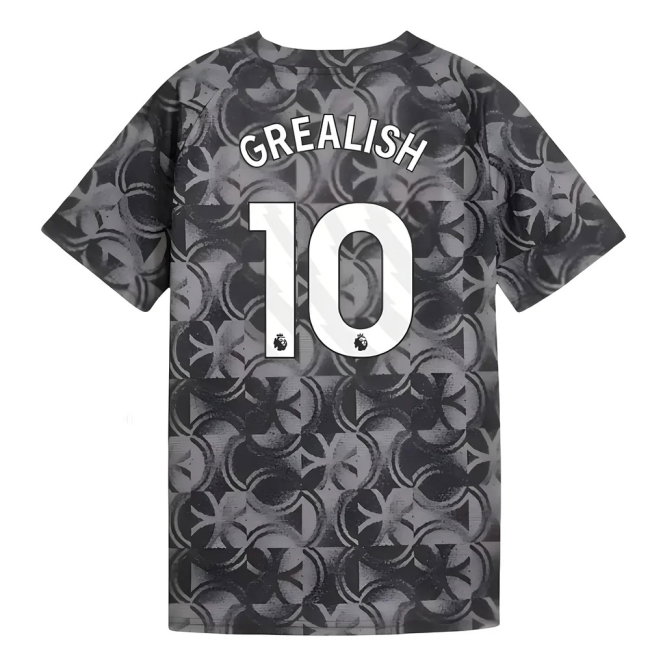 2025-2026 Man City Warm Up Jersey (Black) - Kids (Grealish 10)