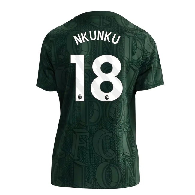 2025-2026 Chelsea Pre Match Shirt (Green) - Kids (Nkunku 18)