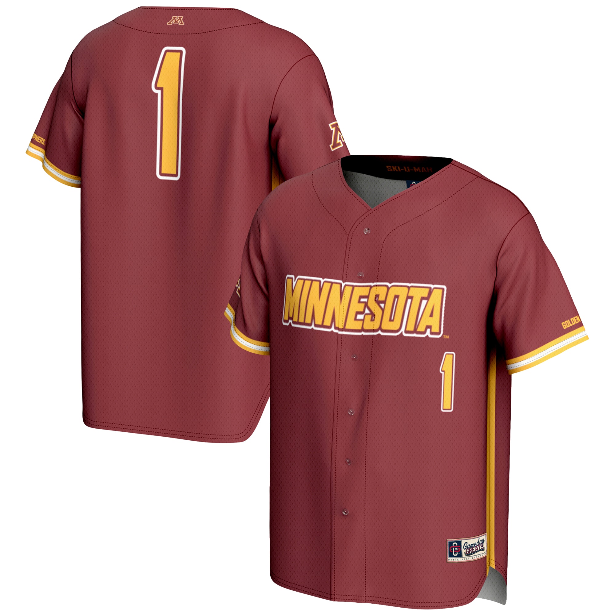 [NJP] Minnesota Golden Gophers GameDay Greats Lightweight Baseball Jersey - Maroon