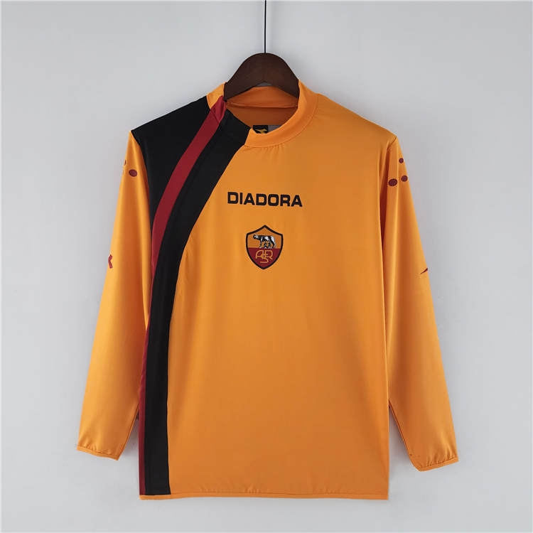 0506 AS Roma Retro Home Long Sleeve Shirt - Official Replica 132
