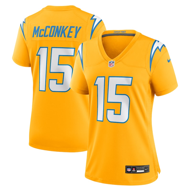 None Ladd McConkey LA Chargers Bold Pro-Level Jersey for NFL Fans