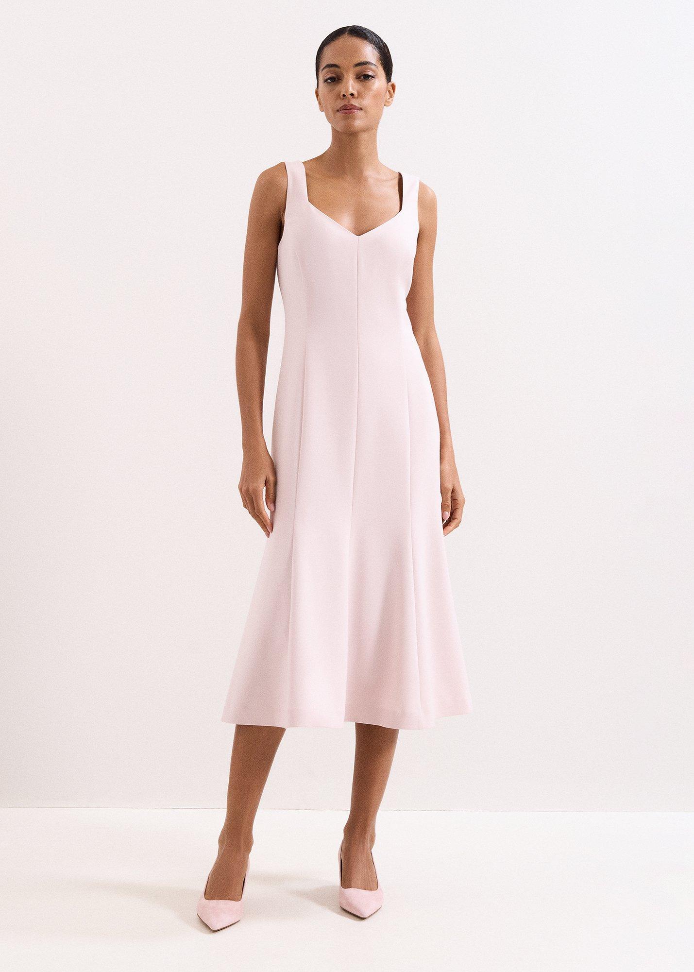 Petite Ayumi Pink Lace Top Midi Dress