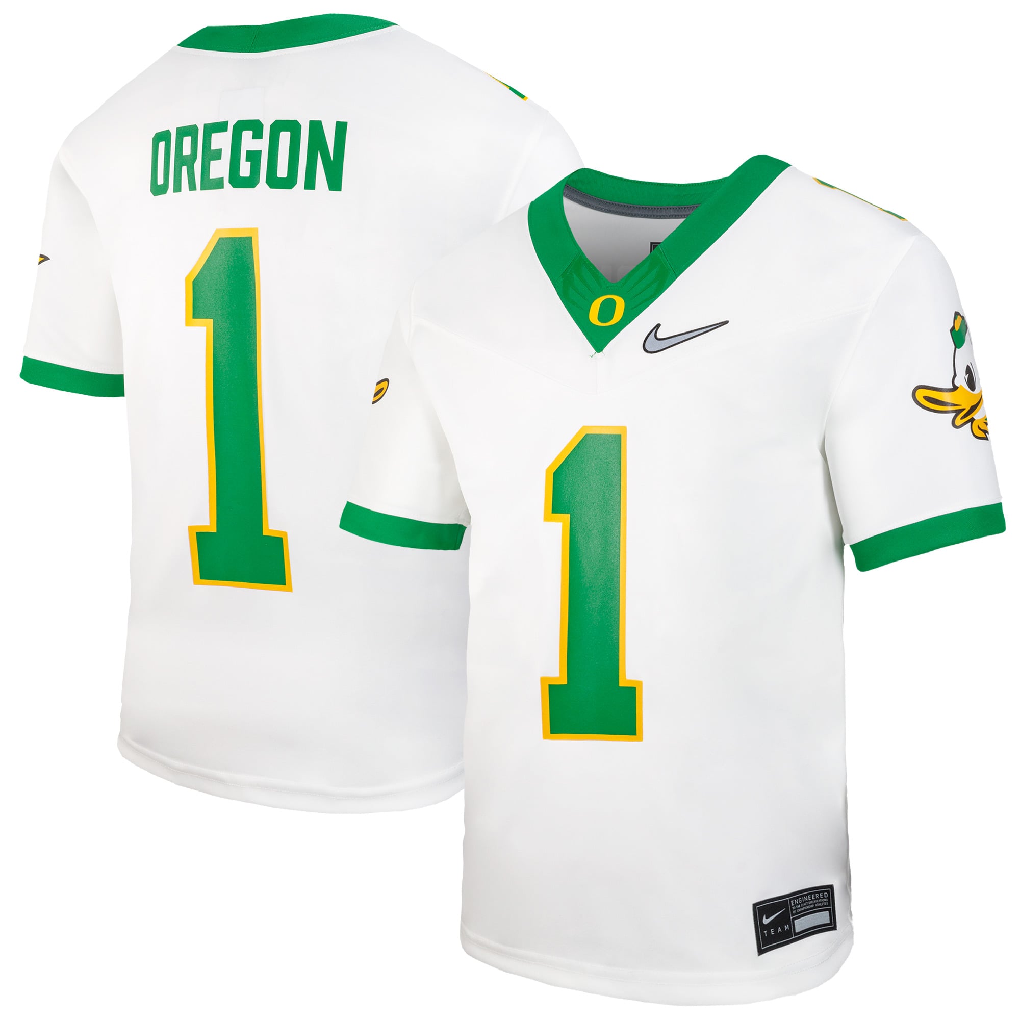 #1 Oregon Ducks Nike Youth Vapor Fusion Jersey - White