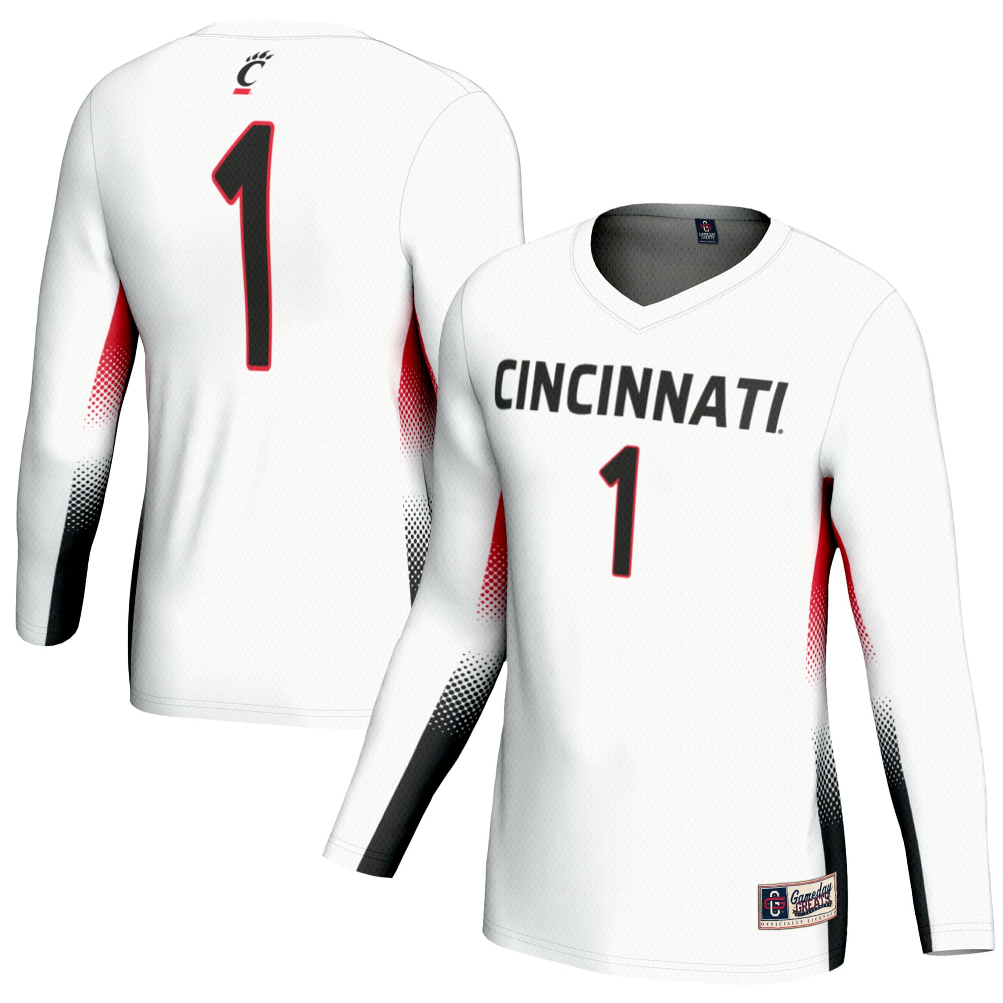 [NJP] Cincinnati Bearcats GameDay Greats Unisex Lightweight Women's Volleyball Fashion Jersey - White