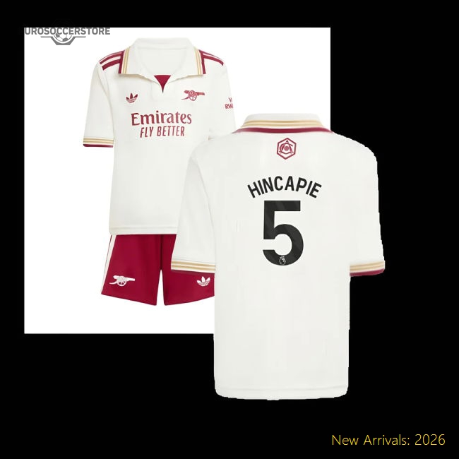 2025-2026 Arsenal Mini Safe Hincapie Jersey Performance Fabric