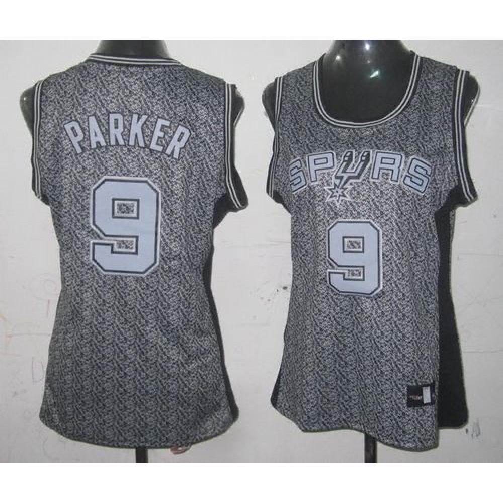 Spurs #9 Tony Parker Grey Women's Static Fashion Stitched NBA Jersey