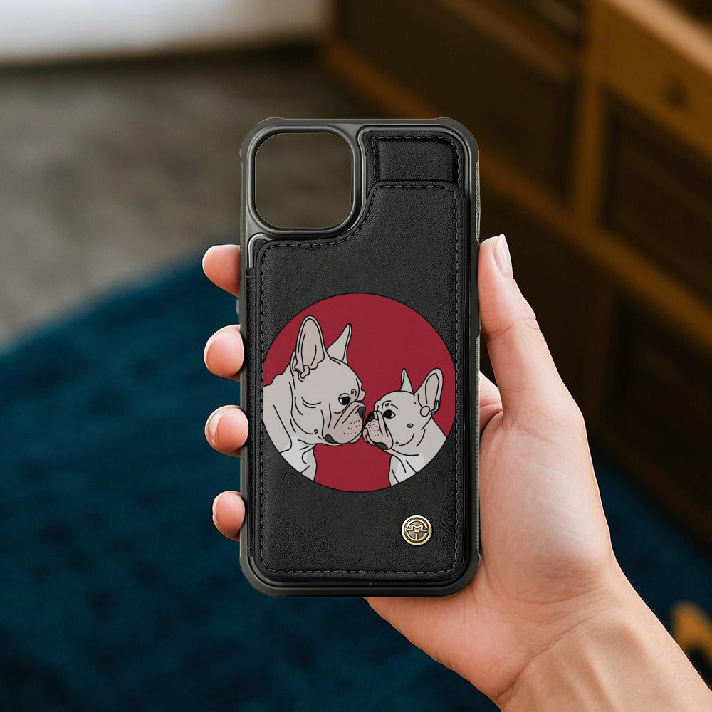 French Bulldog Gunther Leather Wallet Case For For Iphone & Samsung Durable Dog Item