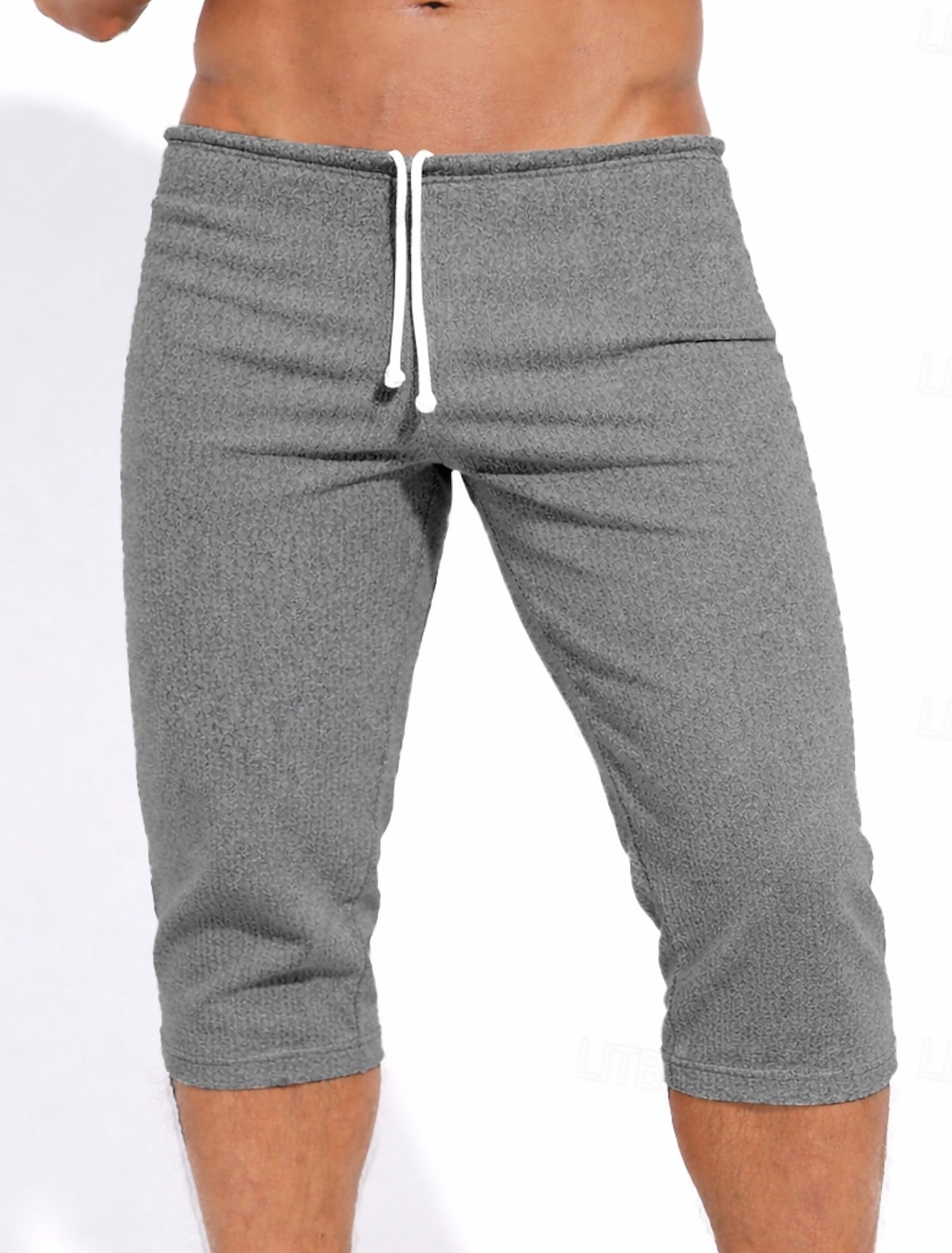 Men's Bermuda Shorts Sweat Shorts Shorts Drawstring Elastic Waist Plain Comfort Sports Short Daily Gym Yoga Athleisure Khaki White Micro-elastic