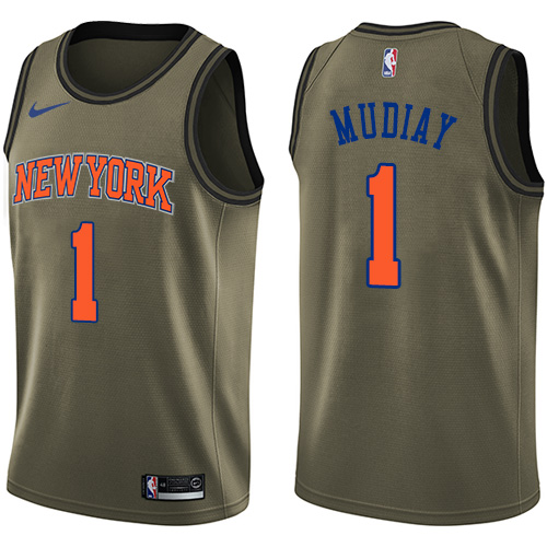 Durable NY Knicks #1 Emmanuel Mudiay 2024 Icon NBA Swingman Jersey