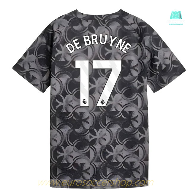 2025-2026 Man City Warm Up Jersey (Black) - Kids (De Bruyne 17)
