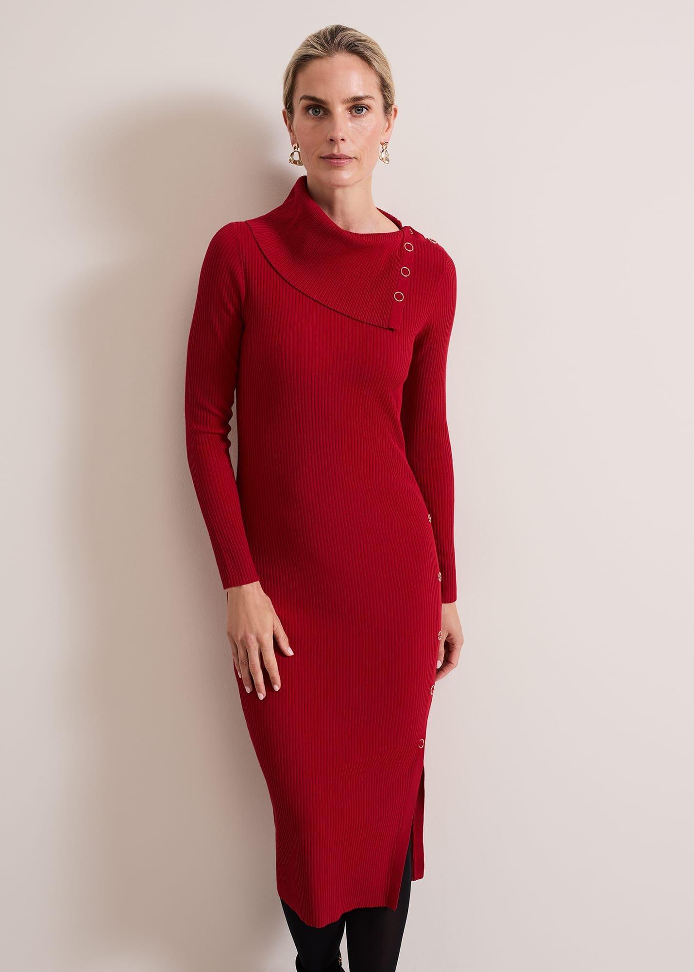 Willow Popper Column Midi Dress