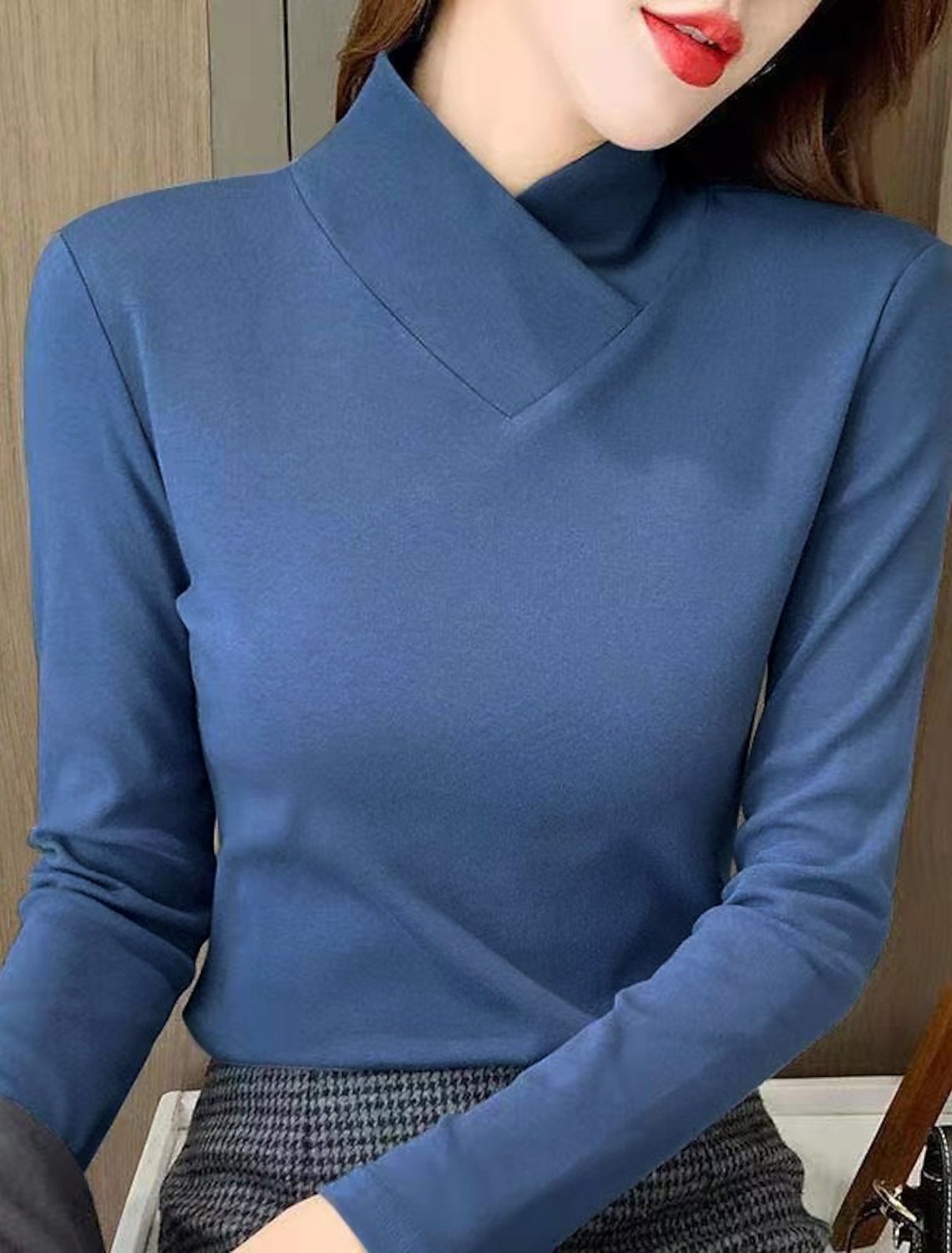 Women's Shirt Blouse Fashion Long Sleeve Regular Tops V Neck Casual Spring & Fall Fall & Winter