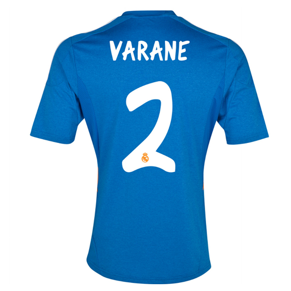 13-14 Real Madrid 2 Varane Away Blue Soccer Jersey Shirt - Official