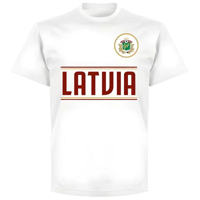 Latvia Team T-Shirt - White Euro Quality Performance Authentic