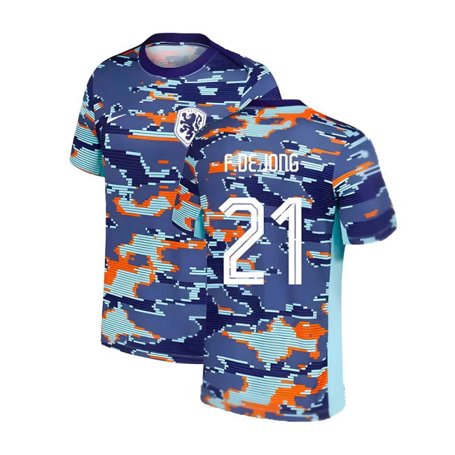 2024-2025 Netherlands Academy Pro Pre-Match Shirt (Blue) (F.De Jong