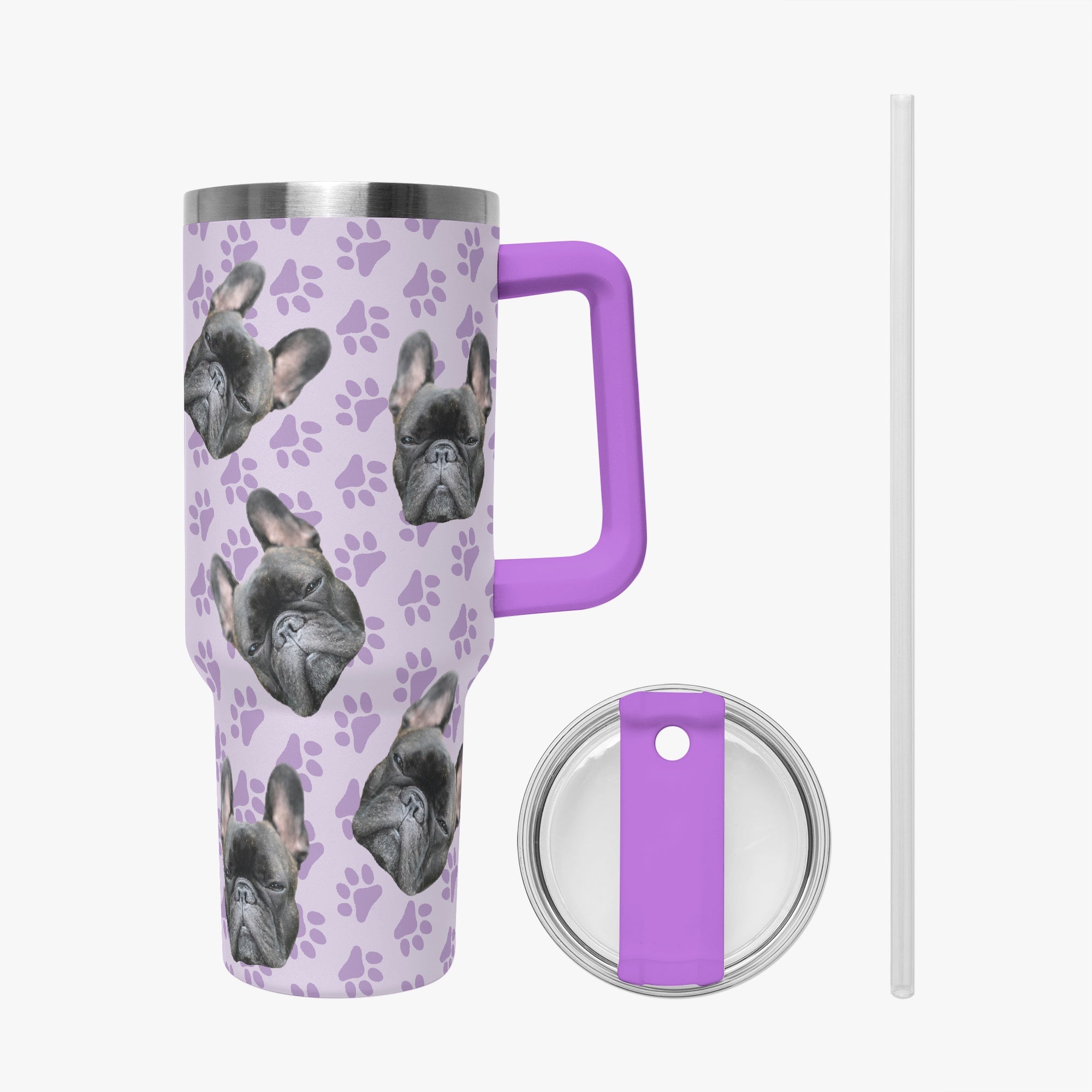 Donna - Bulldog Personalized Car Tumbler Cup Summer Wear