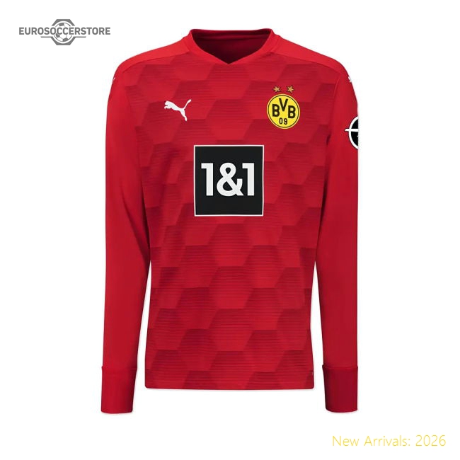 Top-grade 2020-2021 Borussia Dortmund Away Goalkeeper Shirt (red)