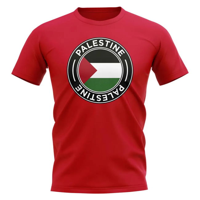 Performance-Driven Palestine Football Badge T-Shirt (Red)
