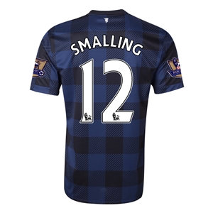 13-14 Manchester United 12 SMALLING Away Black Jersey Shirt -