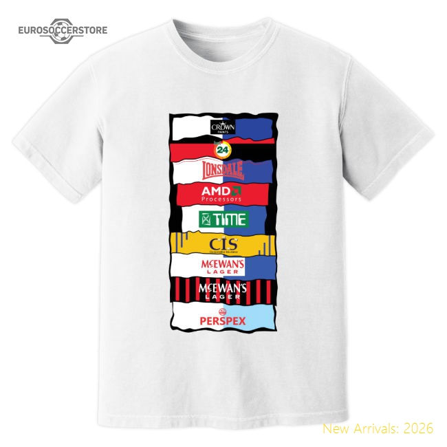 Official Blackburn Sponsor History T-shirt (white) - Premium Quality