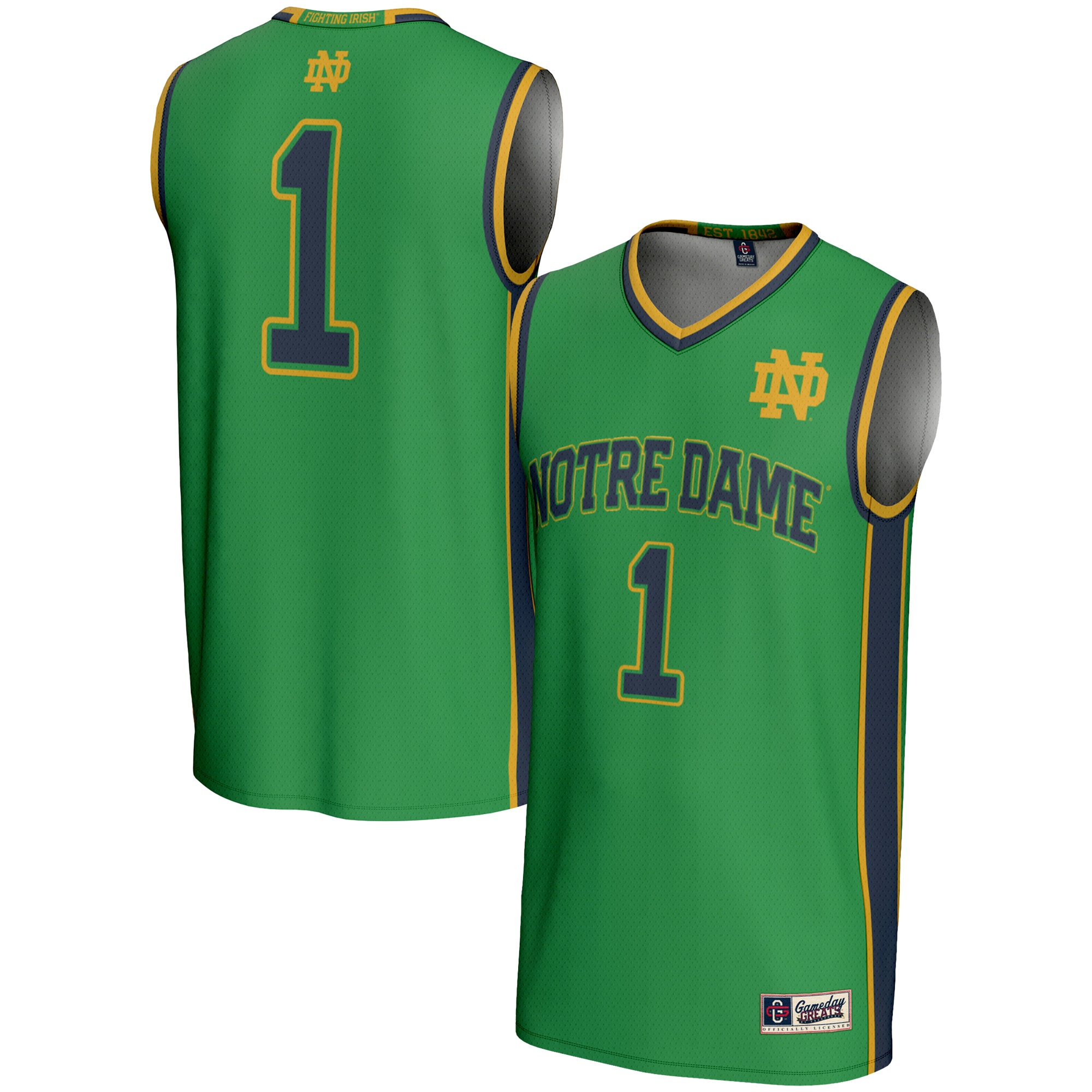 [NJP] Notre Dame Fighting Irish GameDay Greats Youth Lightweight Basketball Jersey - Green