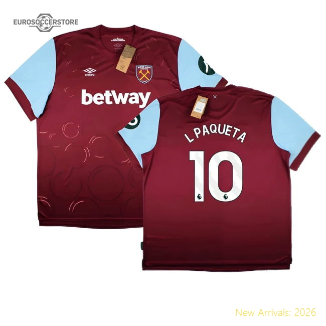 Premium 2023-2024 West Ham United Home Shirt (l Paqueta 10)