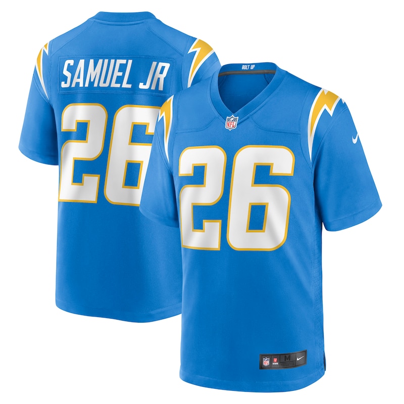 None Asante Samuel Jr. LA Chargers Powerful Authentic Jersey