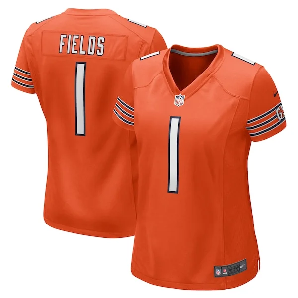 None Justin Fields Game Jersey - Orange | NFL Player Jersey | NFL Foot