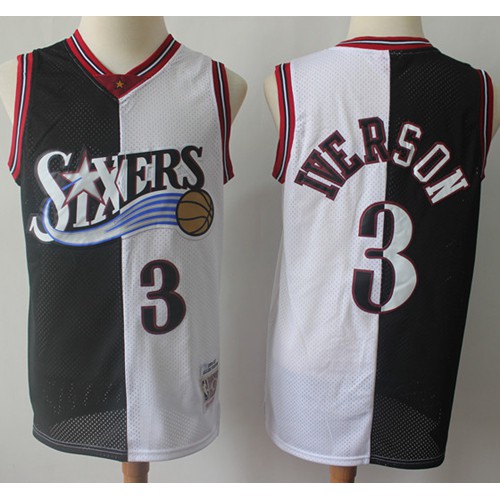 76ers Black Philadelphia 76ers #3 Mitchell And Ness Jersey -