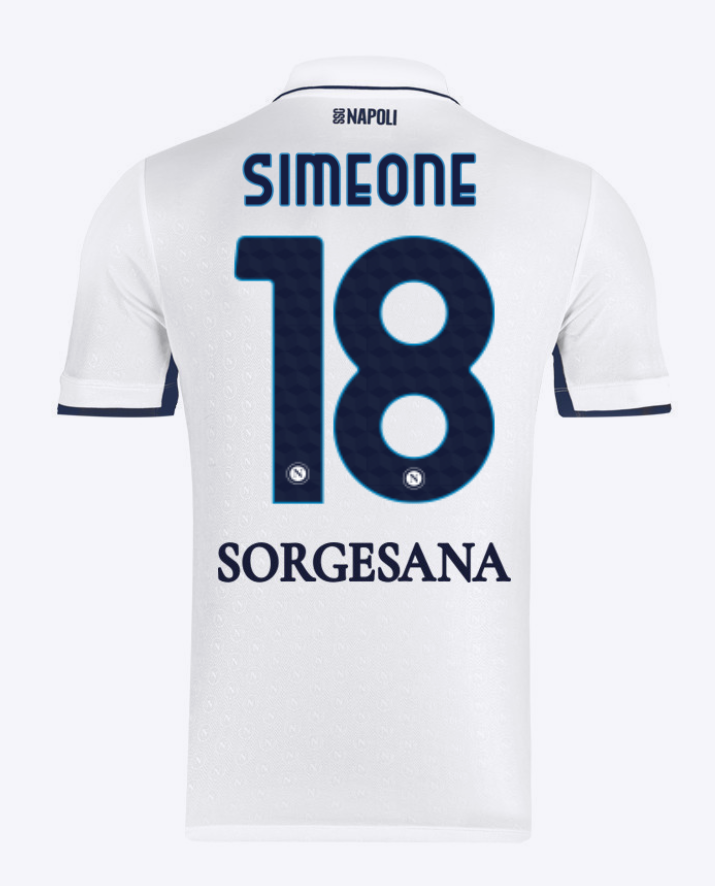 Simeone's 2024-25 Season Napoli Away Jersey 18 Version