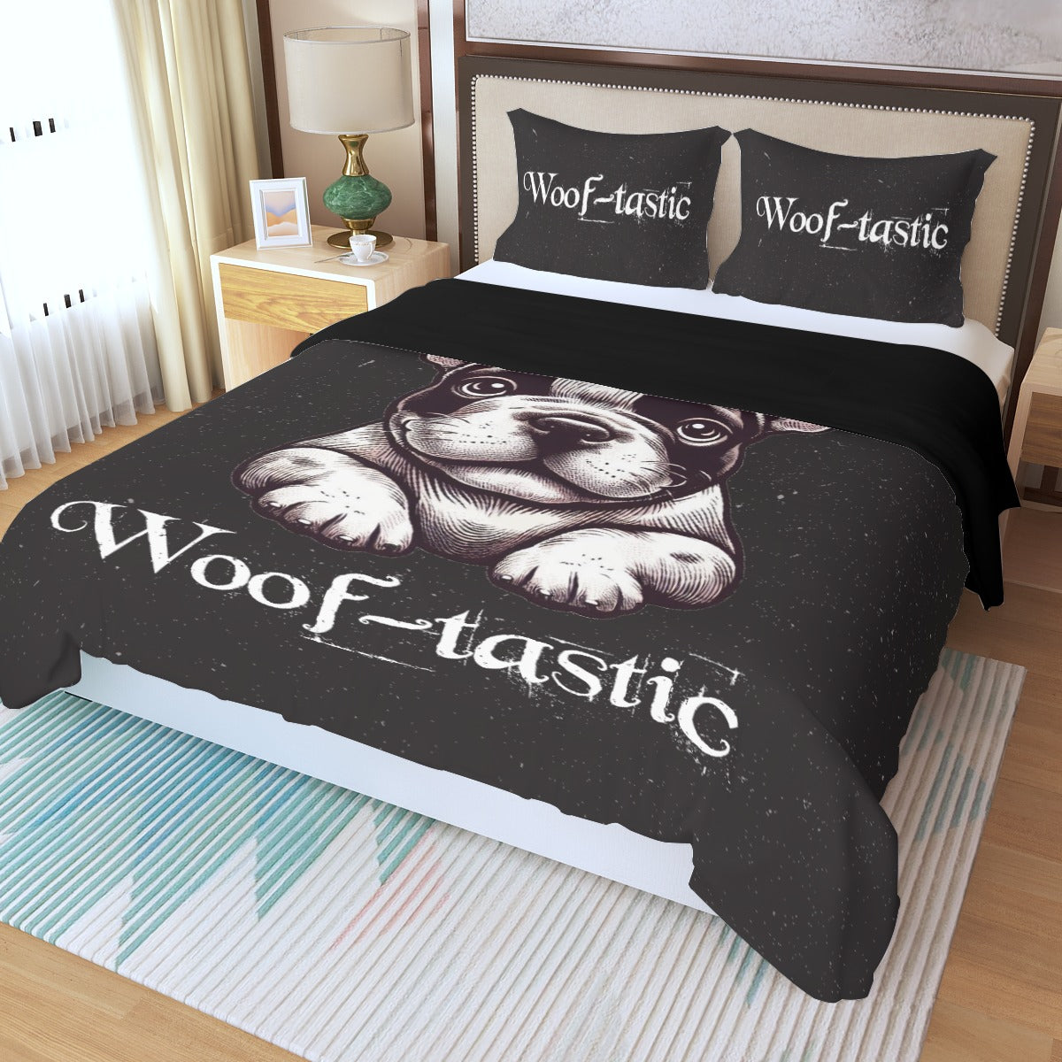 Breed-specific Bulldog Emil - Non-slip Bedding Set For Frenchie Pups