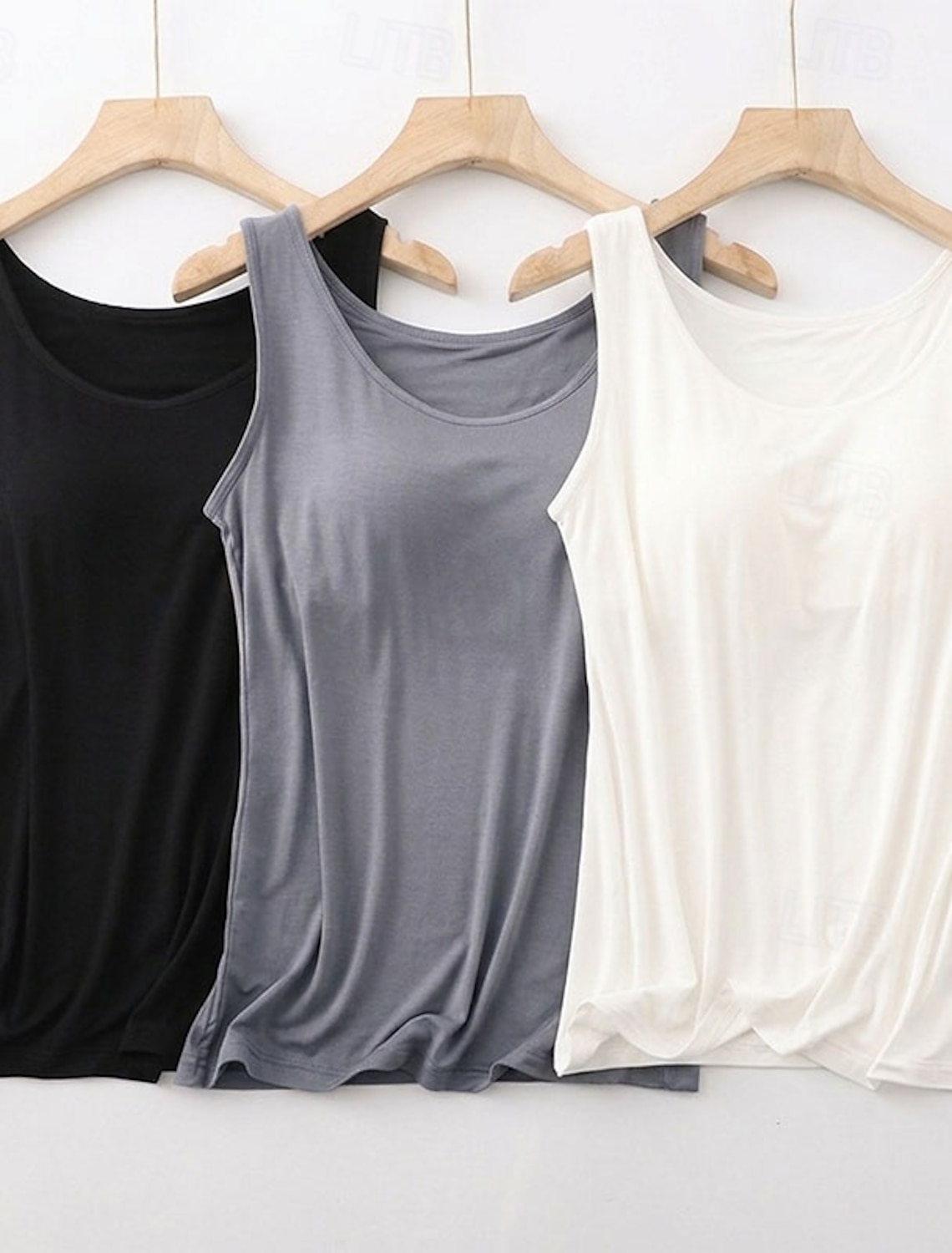 Women's Camisole Tank Top Basic Sleeveless Regular Tops Round Neck Casual Black White Orange Dark Gray Gray