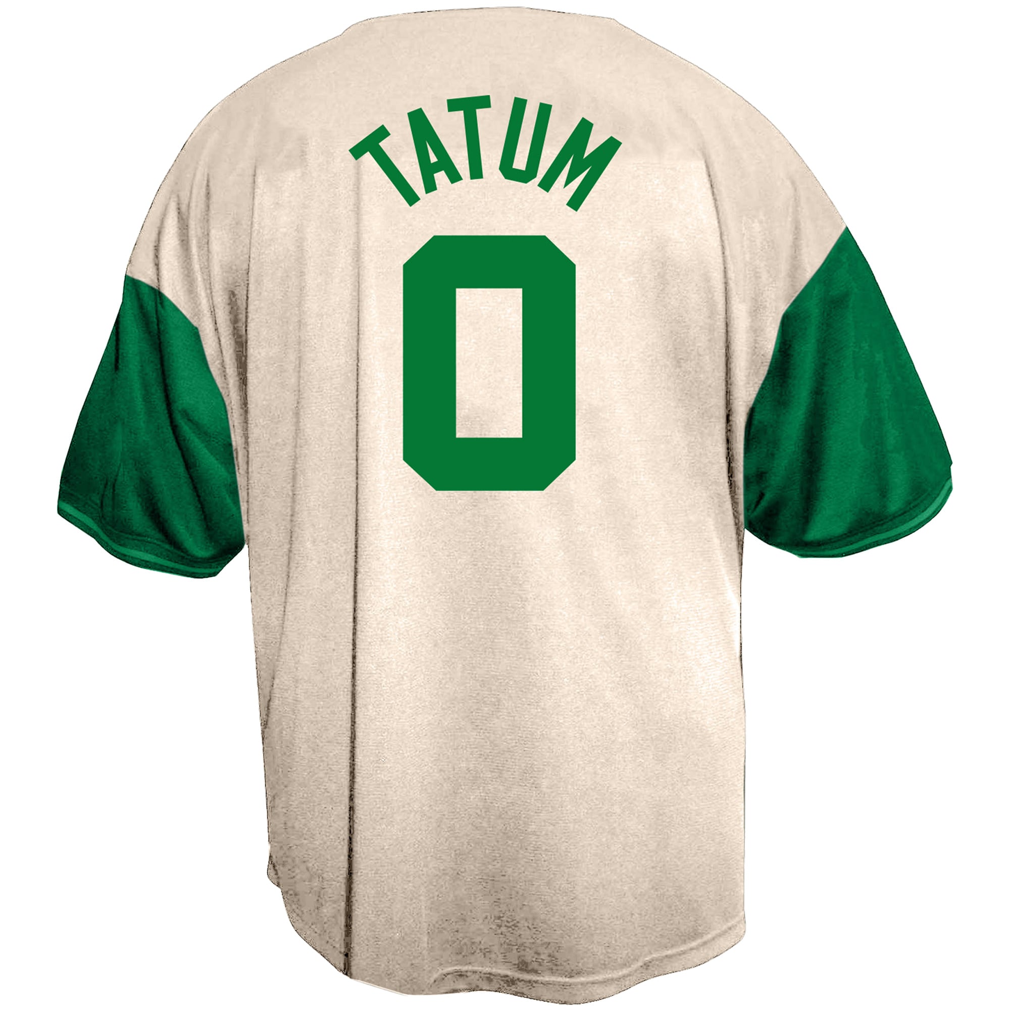 [LK] Jayson Tatum #0 Boston Celtics Baseball Jersey - Cream