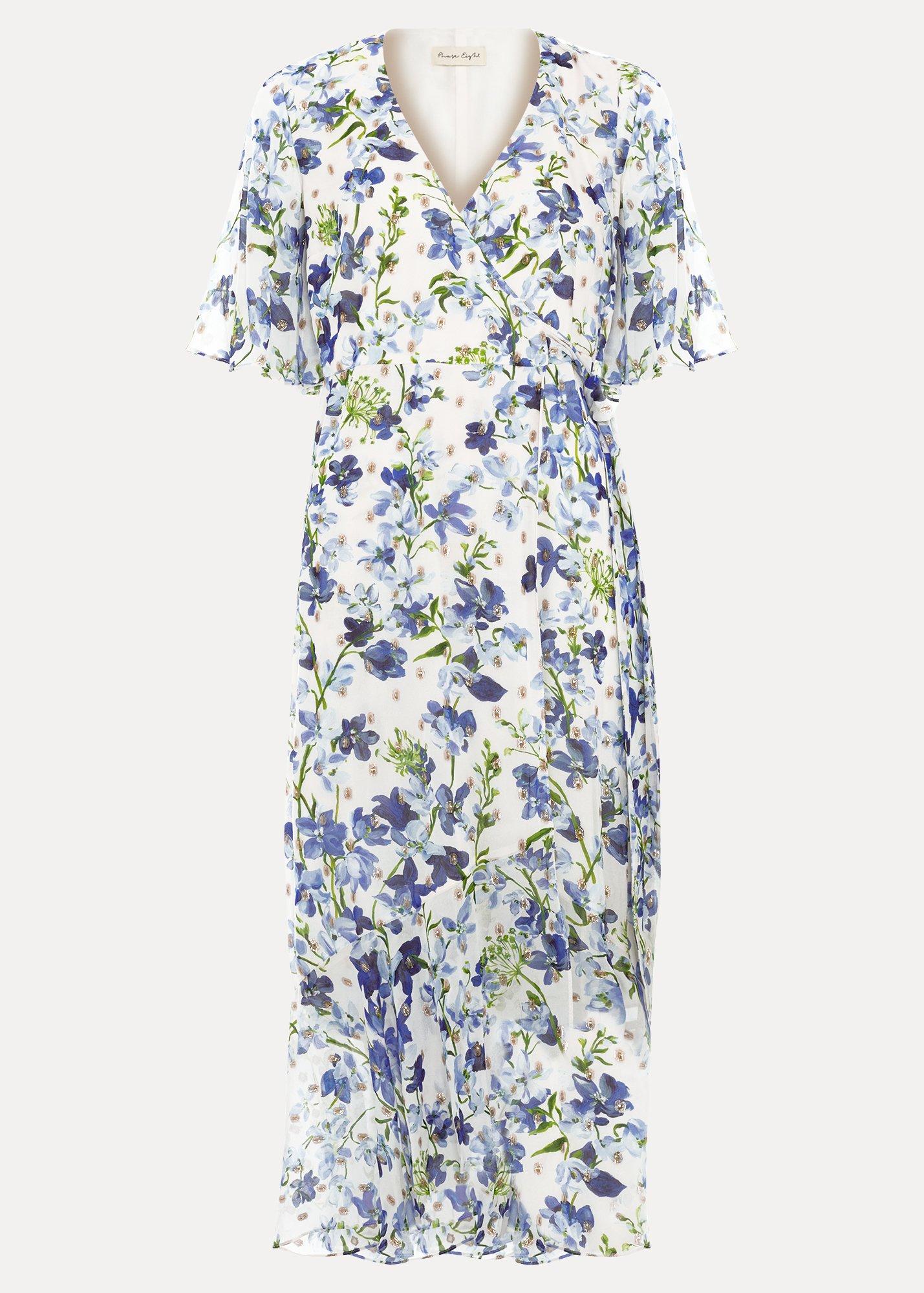 Petite Juliette Cream Floral Shimmer Midi Dress