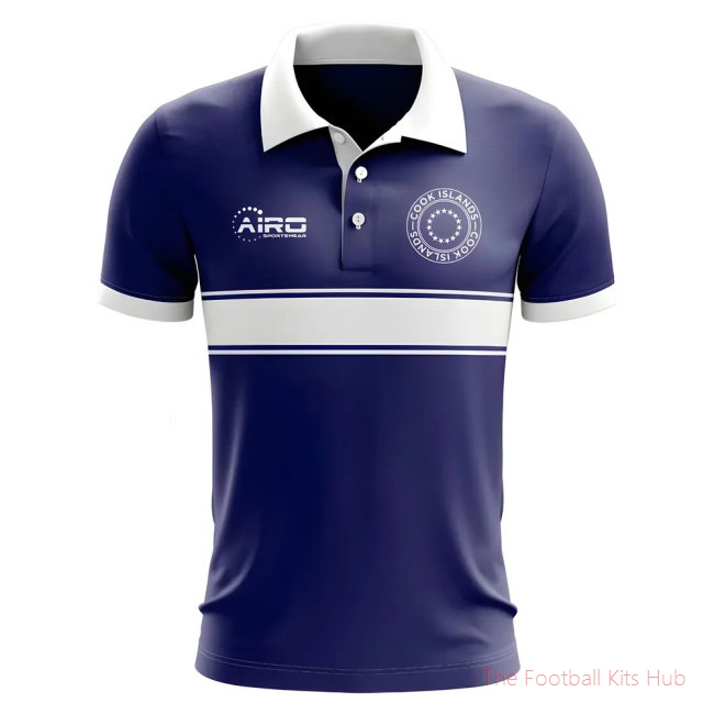 Cook Islands Concept Stripe Polo Shirt (Navy)