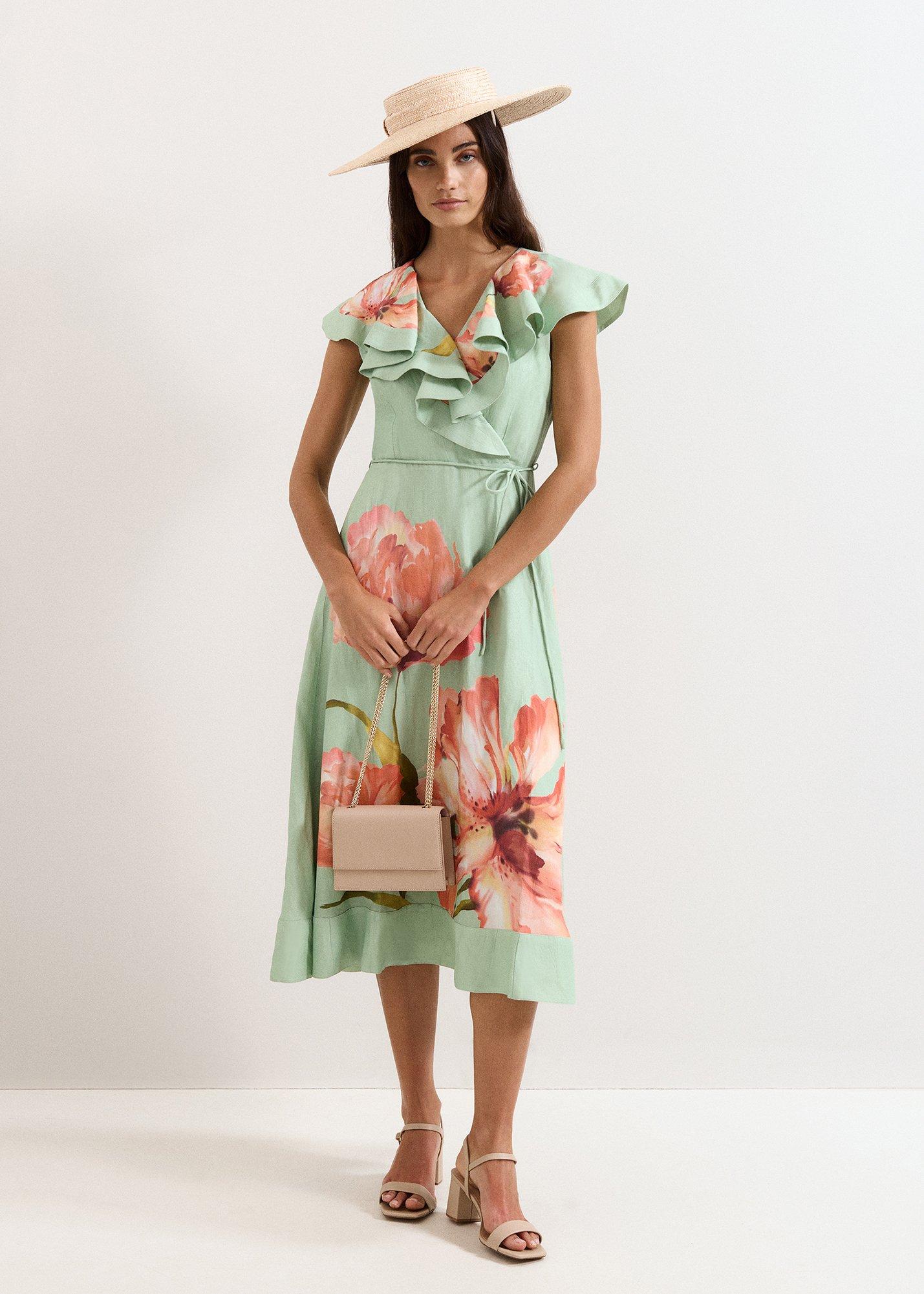 Matilda Green Floral Midi Dress