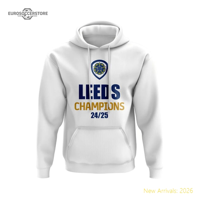 Leeds United Champions 24-25 Hoody (white) - Fantastic Value