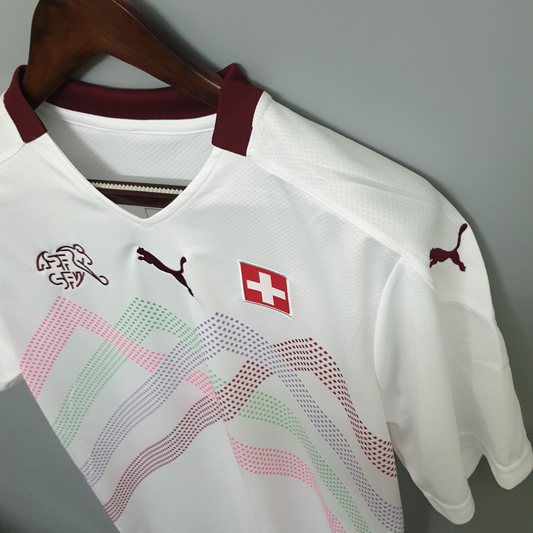 SwitzerlandSuisse Euro 2020 Away White Soccer Jersey Football Shirt -