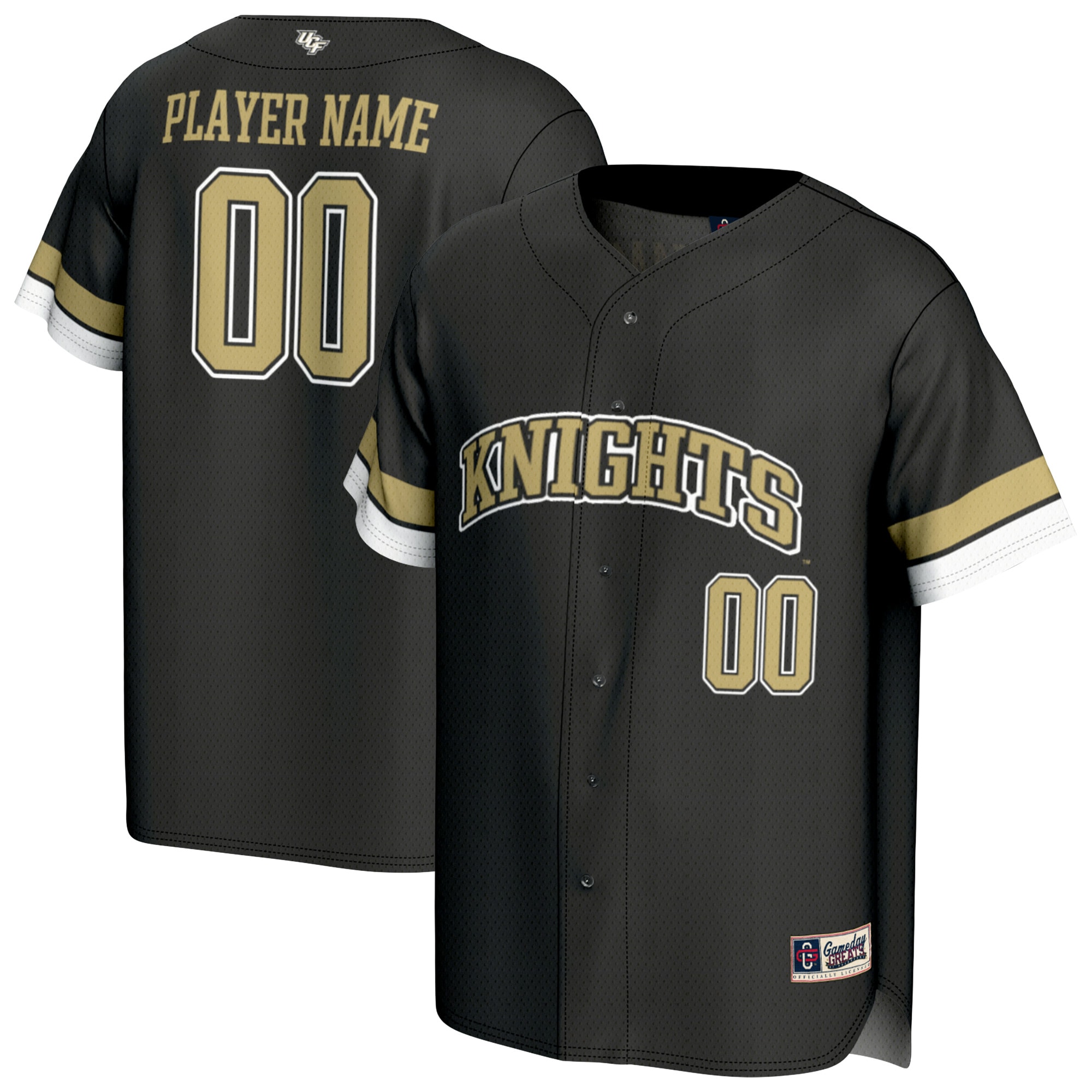 [NJP] UCF Knights GameDay Greats Unisex NIL Pick-A-Player Lightweight Baseball Jersey - Black
