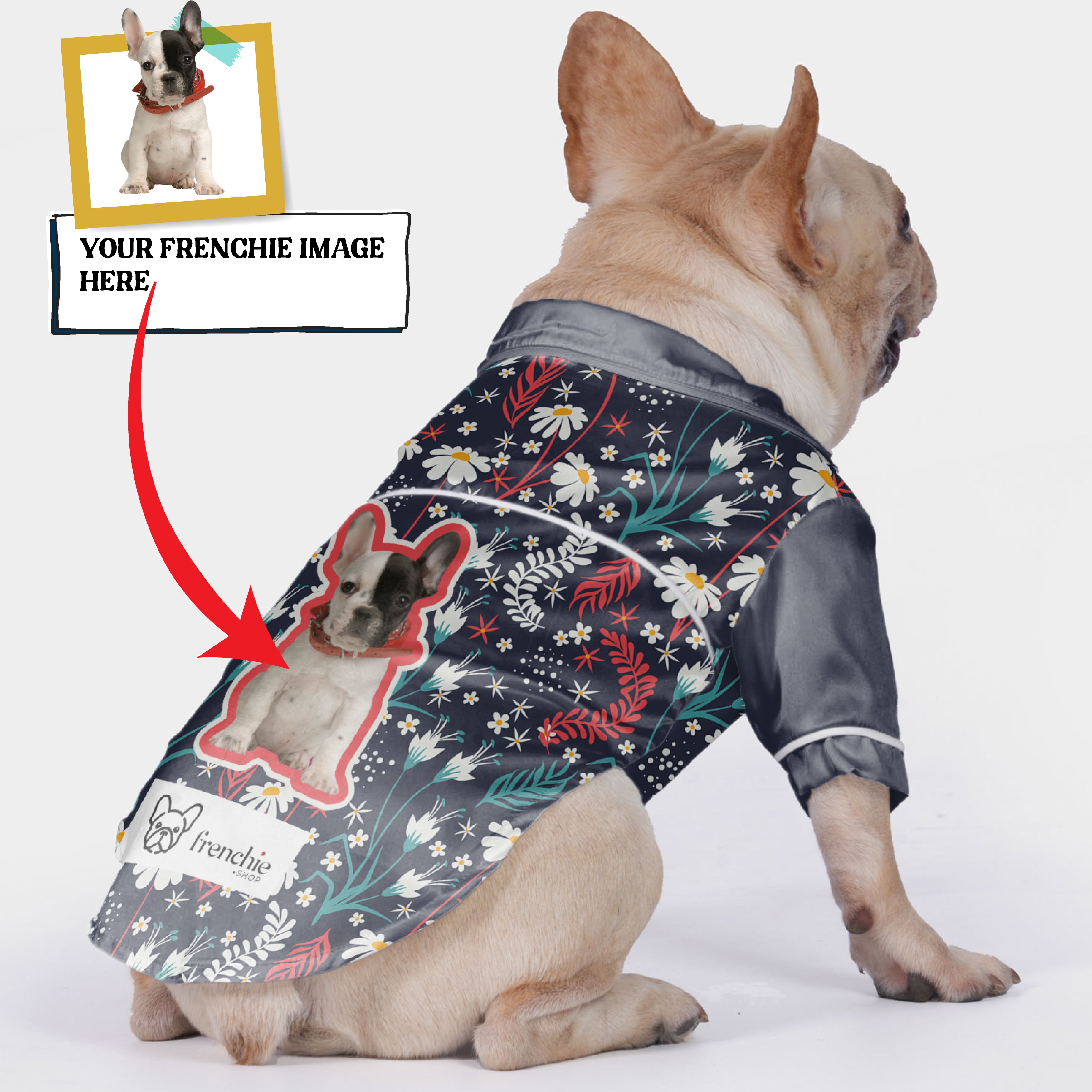 Cozy Custom French Bulldog Pajamas With Your Dog's Image for Dog Owners