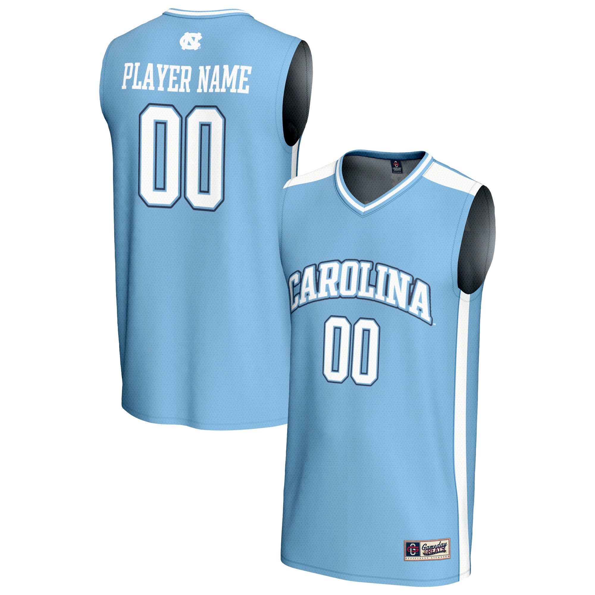 [NJP] North Carolina Tar Heels GameDay Greats Unisex NIL Pick-A-Player Lightweight Women's Basketball Fashion Jersey - Carolina Blue
