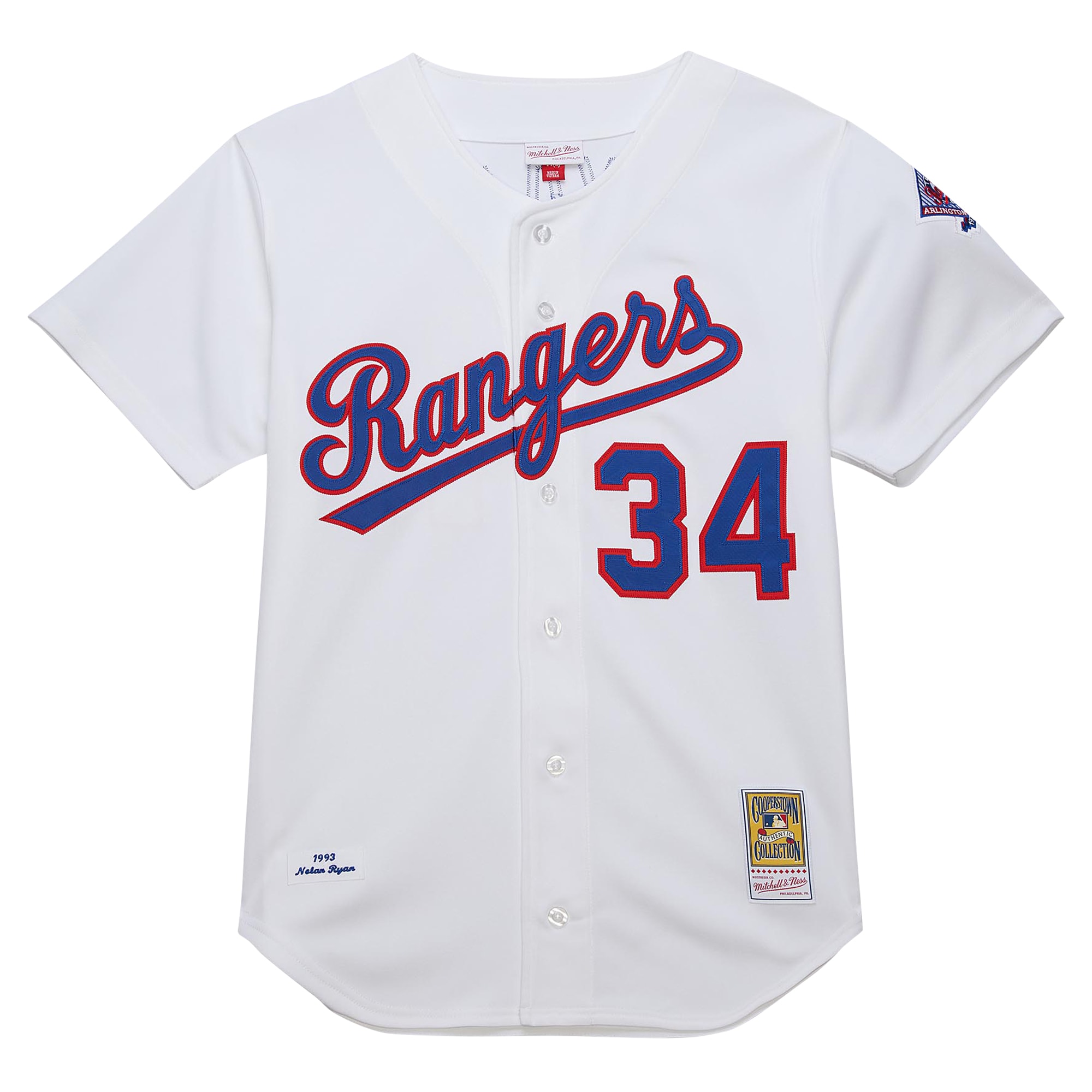 [LK] Nolan Ryan Texas Rangers 1993 Cooperstown Collection Authentic Jersey - White