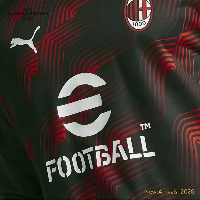 23/24 Milan Ac Prematch Ls Sweat Top (Black) Classic Football Kit