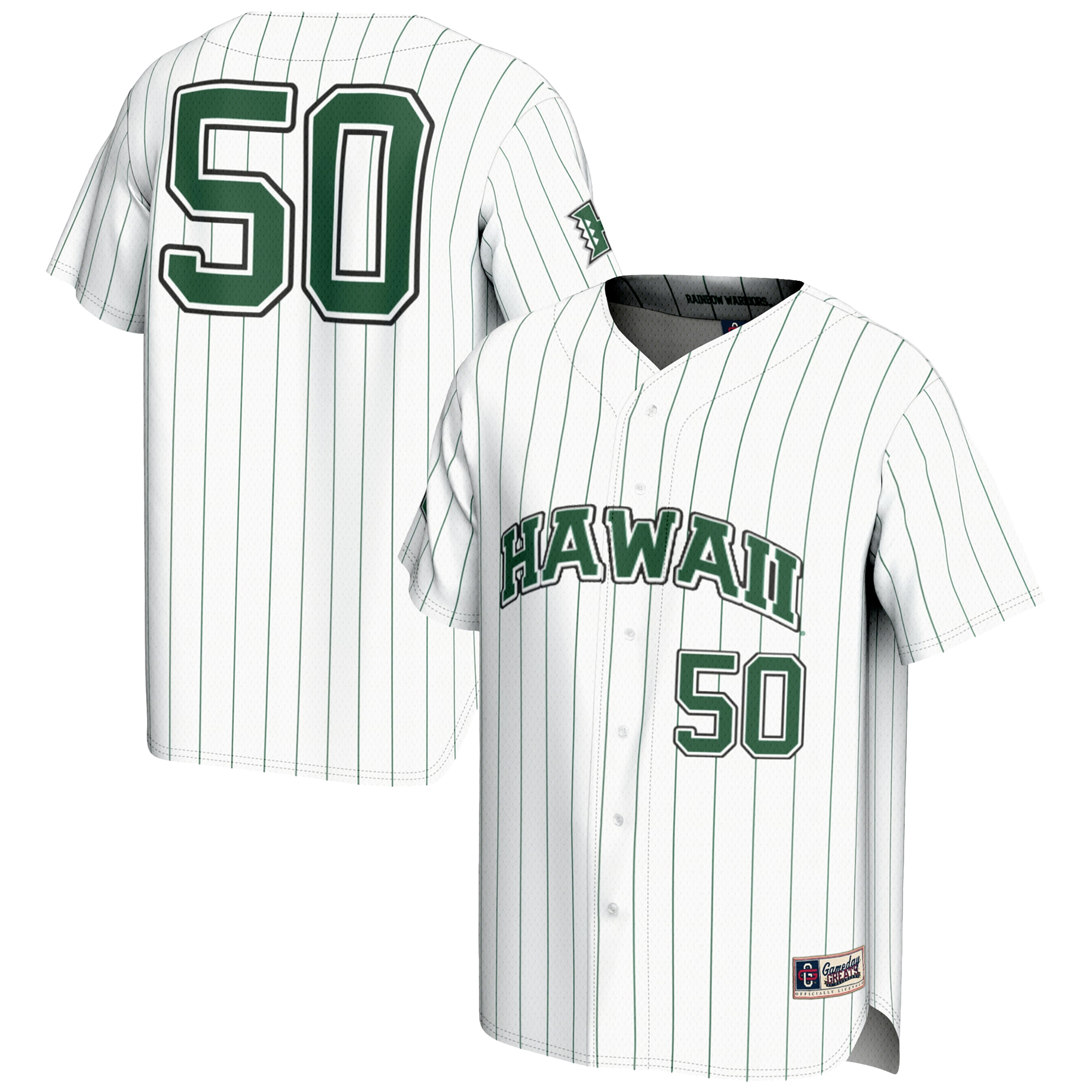 [NJP] Hawaii Rainbow Warriors GameDay Greats Lightweight Baseball Jersey - White