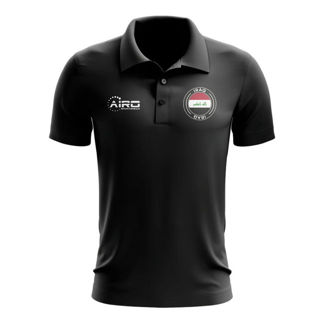 Climate-Control Fan-Favorite Iraq Football Polo Shirt (Black)