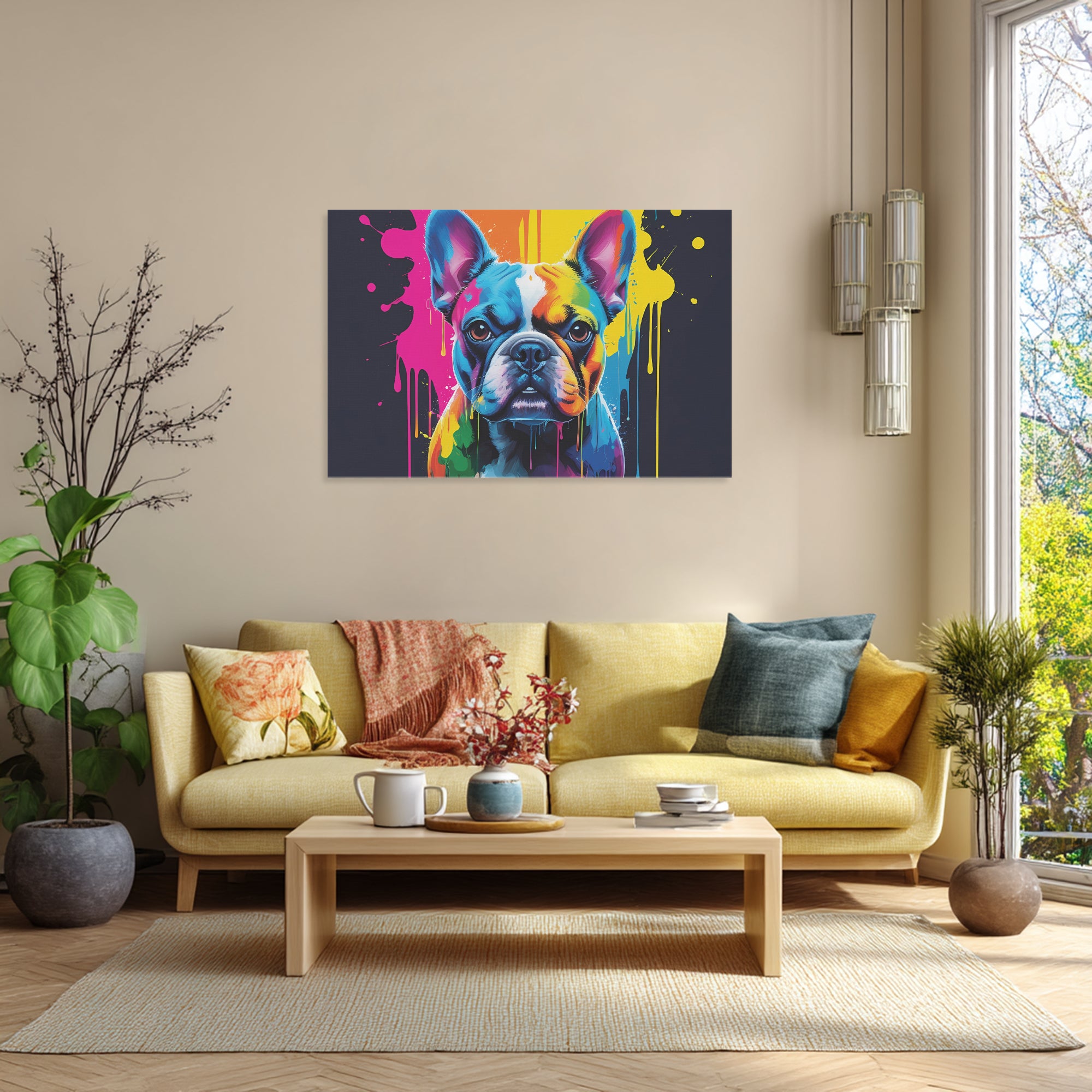 Cozy Miller - Adorable Frenchie Canvas Wall Art for French Comfortable