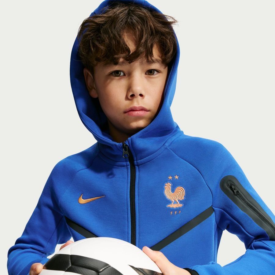France Hoodie NSW Tech Fleece FZ World Cup 2026 - Game Royal/Metallic Copper Kids