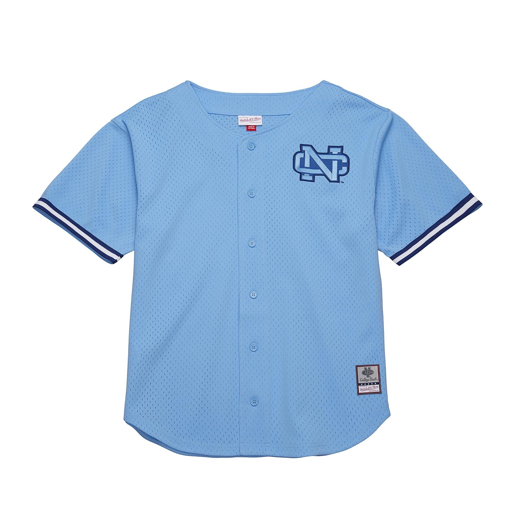 [DDG] North Carolina Tar Heels Game Time Vintage Mesh Button Front Jersey Top - Carolina Blue