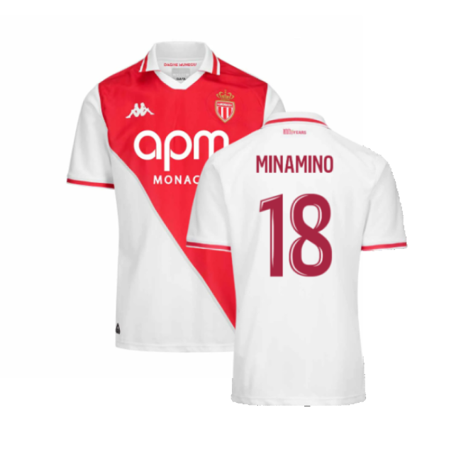 Monaco 2024-2025 Home Football Kit (Minamino 18) | Replica